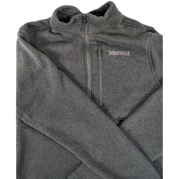 Marmot Dropline 1/2 Zip Fleece Womens Large Black Pullover Sweater Lightweight - Picture 8 of 14